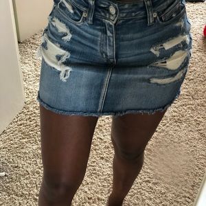 Denim American Eagle Distressed Skirt